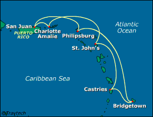 Caribbean Cruise Itinerary Map