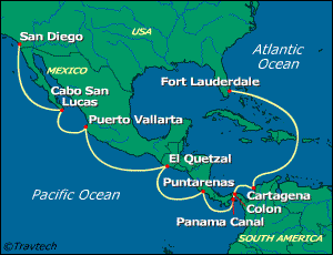 Panama Canal Cruise Itinerary Map