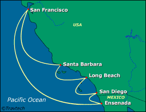 United States, Canada Cruise Itinerary Map