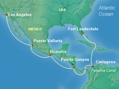 Panama Canal Cruise Itinerary Map