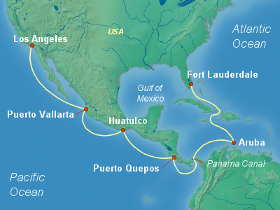 Panama Canal Cruise Itinerary Map