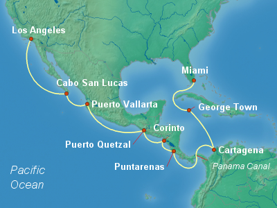 Panama Canal Cruise Itinerary Map