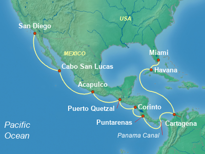 Mexico Cruise Itinerary Map