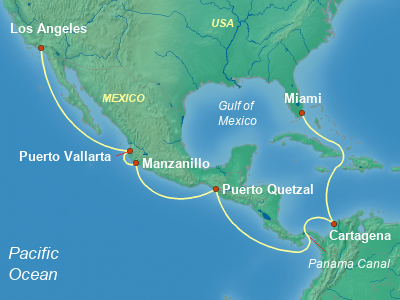 Panama Canal Cruise Itinerary Map