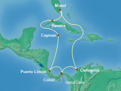 Central America Cruise Itinerary Map