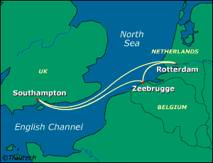 Europe , British Isles Cruise Itinerary Map