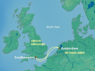 Europe , British Isles Cruise Itinerary Map