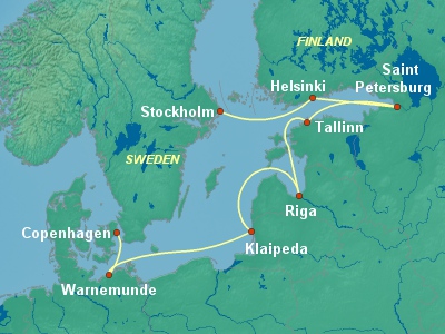 Northern Capitals Cruise Itinerary Map