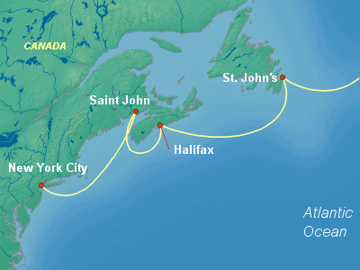 Europe , British Isles Cruise Itinerary Map