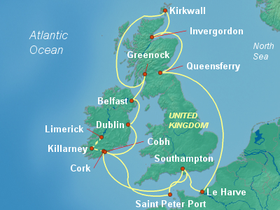 Europe Cruise Itinerary Map