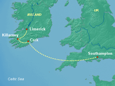 Europe Cruise Itinerary Map