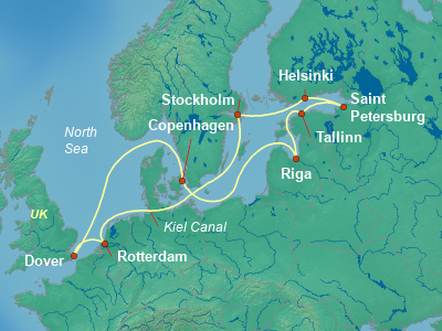 Baltic, Russia Cruise Itinerary Map