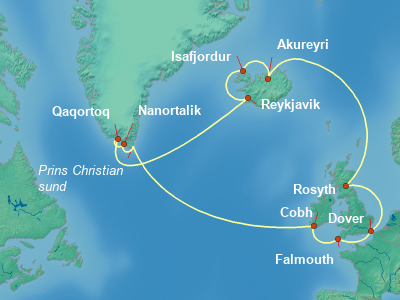 Scandinavia, Fjords Cruise Itinerary Map