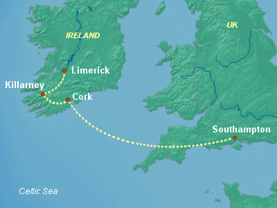 Europe Cruise Itinerary Map
