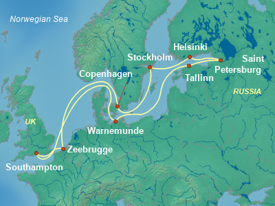 Northern Capitals Cruise Itinerary Map