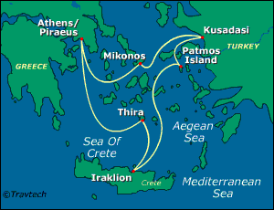 Greece, Turkey, Black Sea Cruise Itinerary Map