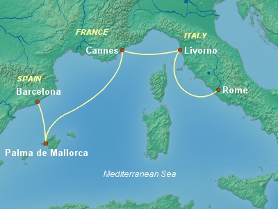 Mediterranean Cruise Itinerary Map