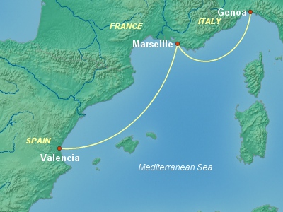 Party Cruise Itinerary Map