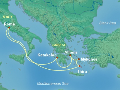 Mediterranean Cruise Itinerary Map