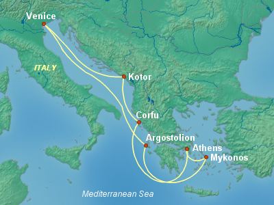 Mediterranean Cruise Itinerary Map