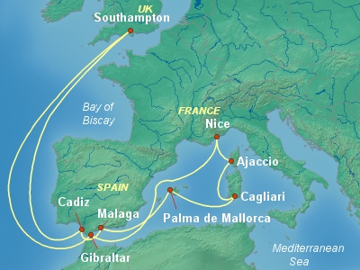 Mediterranean Cruise Itinerary Map