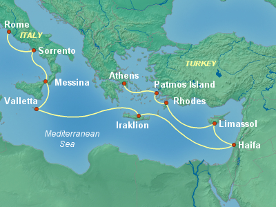 Greece, Turkey, Black Sea Cruise Itinerary Map
