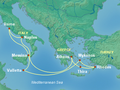 Mediterranean Cruise Itinerary Map