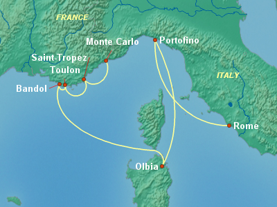 Mediterranean Cruise Itinerary Map