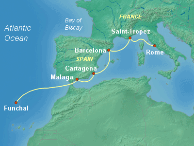 Mediterranean Cruise Itinerary Map