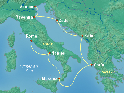 Mediterranean Cruise Itinerary Map