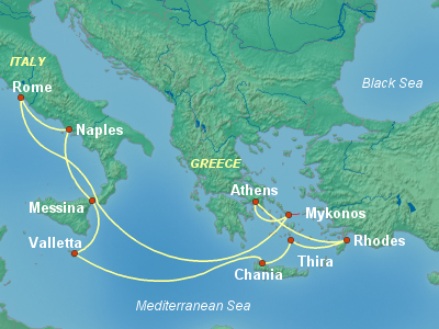 Mediterranean Cruise Itinerary Map