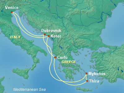 Mediterranean Cruise Itinerary Map