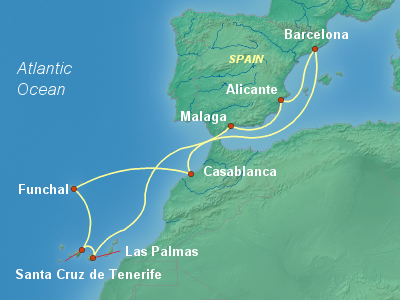 Mediterranean Cruise Itinerary Map