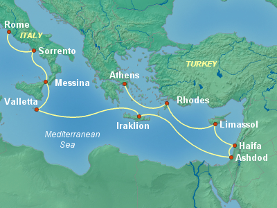 Greece, Turkey, Black Sea Cruise Itinerary Map