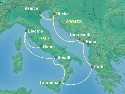 Mediterranean Cruise Itinerary Map