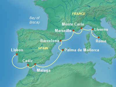 Mediterranean Cruise Itinerary Map