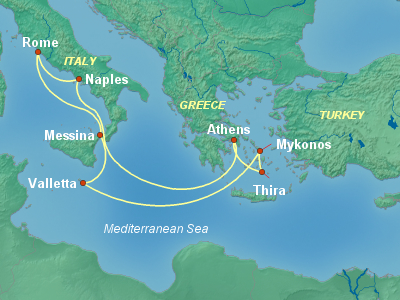 Mediterranean Cruise Itinerary Map