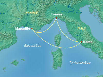 Mediterranean Cruise Itinerary Map