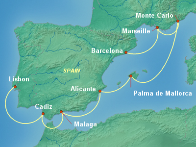 Mediterranean Cruise Itinerary Map