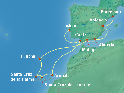 Mediterranean Cruise Itinerary Map