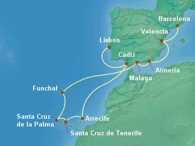 Mediterranean Cruise Itinerary Map