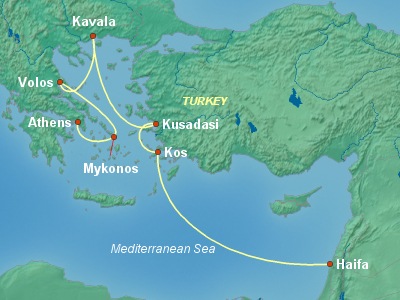 Greece, Turkey, Black Sea Cruise Itinerary Map