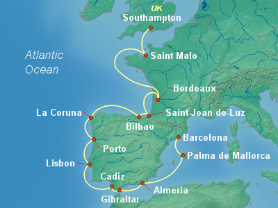 Mediterranean Cruise Itinerary Map