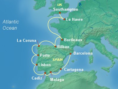 Mediterranean Cruise Itinerary Map
