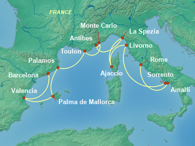 Mediterranean Cruise Itinerary Map