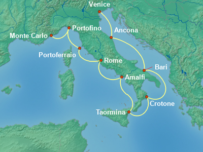 Mediterranean Cruise Itinerary Map