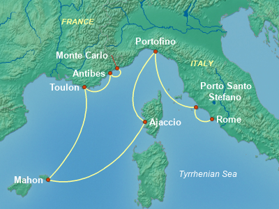 Mediterranean Cruise Itinerary Map