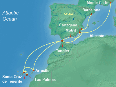 Mediterranean Cruise Itinerary Map