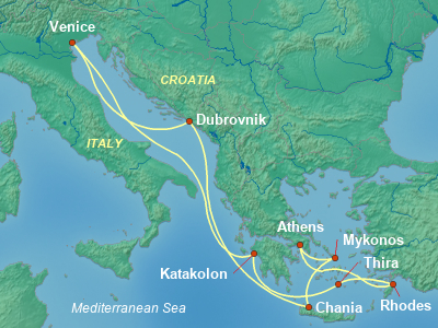 Mediterranean Cruise Itinerary Map