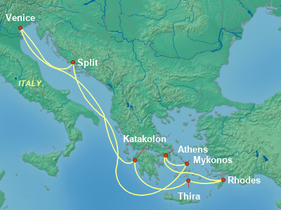 Mediterranean Cruise Itinerary Map